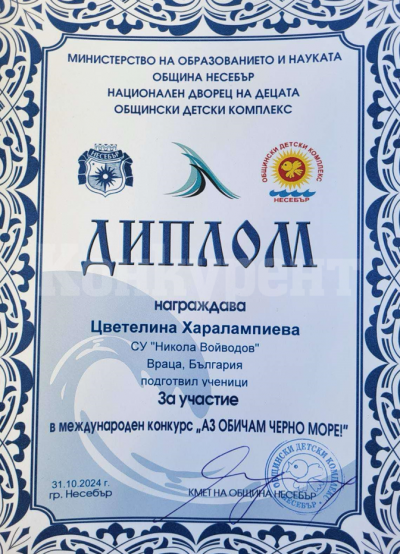 Трето място на международен конкурс  3